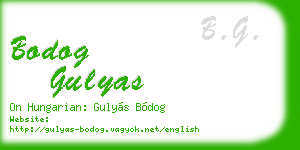 bodog gulyas business card